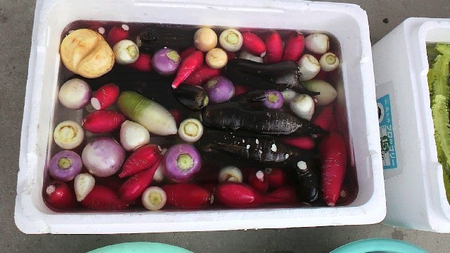 割れた人参や大根、カブ