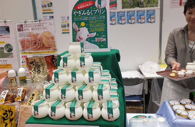 高知発　ヤギミルクとプリンをブランド商品に。昔からもっとも母乳に近い乳として知られていた。